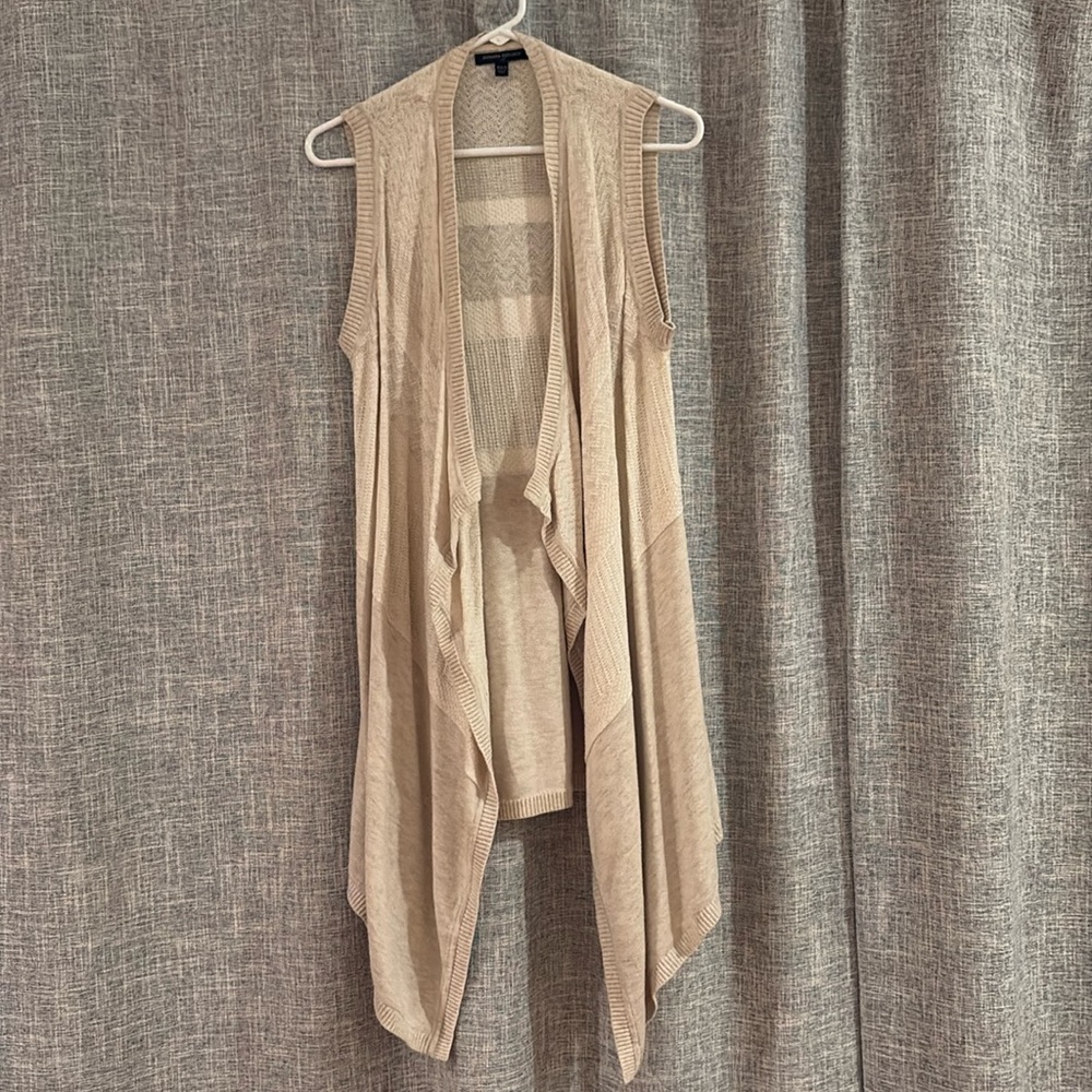 Banana Republic Womens Beige Knit Waterfall Cardigan Sweater Vest Size xs/s